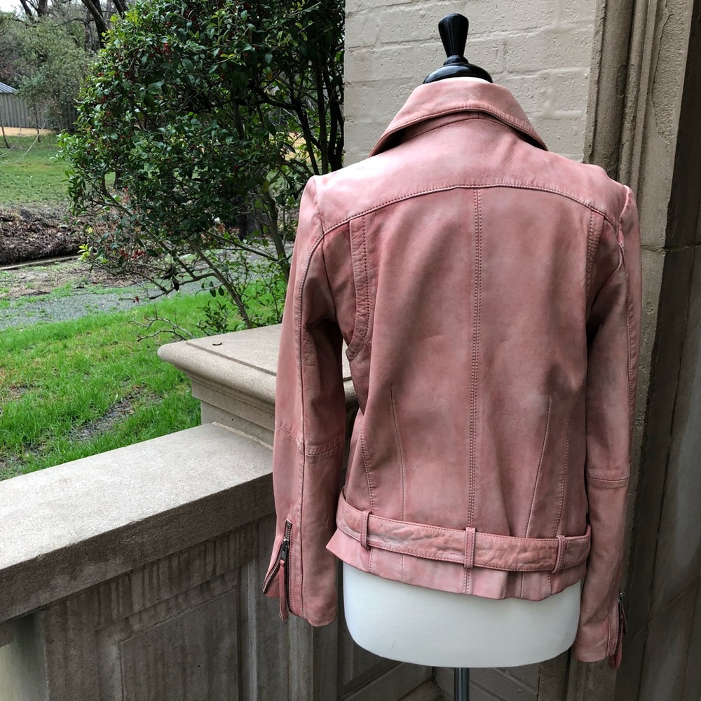 ⭐️🆕 [Free People] Pink Moto💯%Genuine LambLeather - Picture 5 of 5